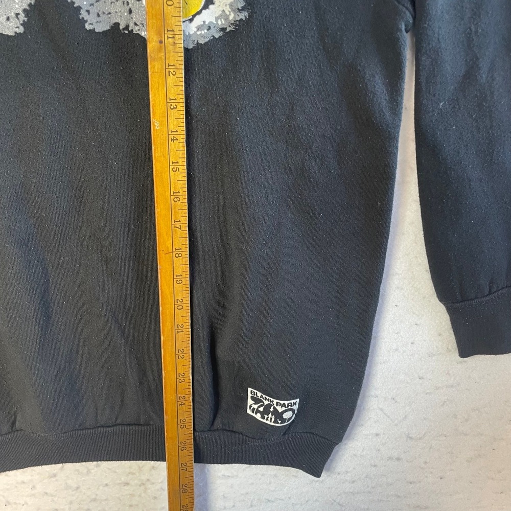 Vintage Sweatshirt Mens XL Black Night Eyes Blank Park Zoo Vintage 90s - Picture 7 of 7